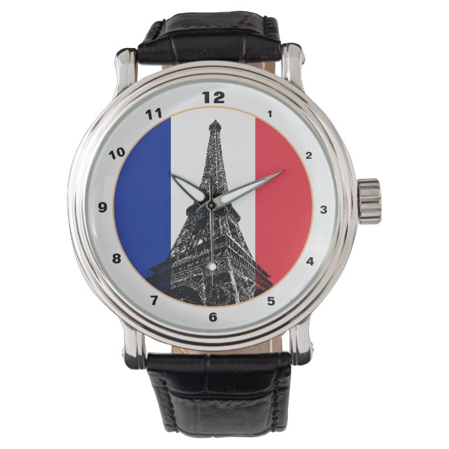 Montre Paris, Drapeau Français & Mode France /Tour Eiffel (devant)