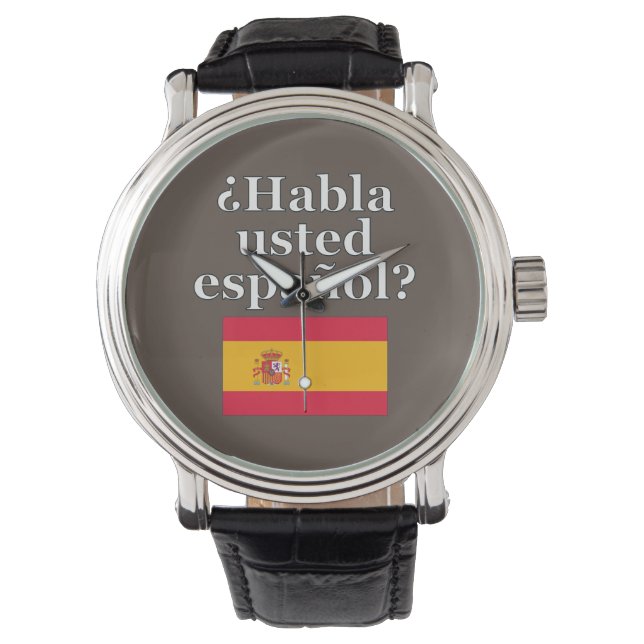 Montre Parles-tu espagnol ? en espagnol. Fanion (devant)