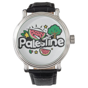 Montre Parole palestinienne mignonne entourée de pastèque