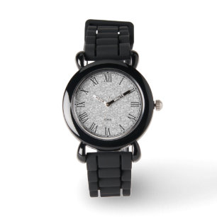 Montre Parties scintillant Blanche Avec Visage Numérique 