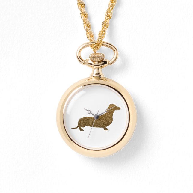Montre Parties scintillant Dachshund Faux | Icône Amoureu (Recto)