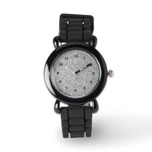 Montre Parties scintillant de lumière gris argent scintil
