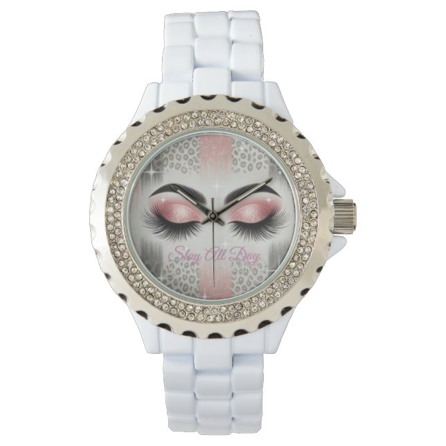 Montre Parties scintillant rose cils (devant)
