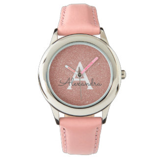 Montre Parties scintillant rose Rose or et Monogramme éti