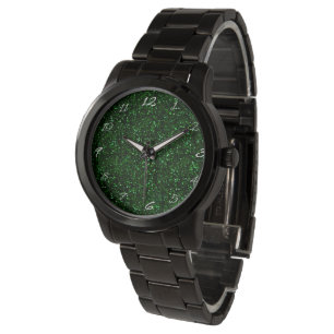 Montre Parties scintillant vert émeraude foncé