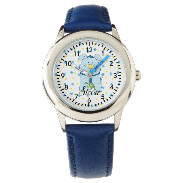 Montre Passover Blue Dog with Frog Watch Personnaliser (devant)