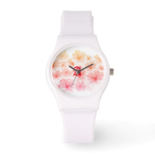 Montre Pastel floral art aquarelle peinture personnalisée