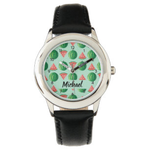 Montre Pastèque Nom personnalisé Stylé Branché Enfants No