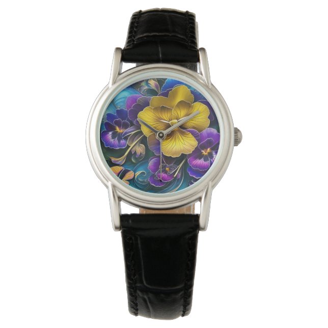 Montre Patch de Pansy Gold et Purple (devant)