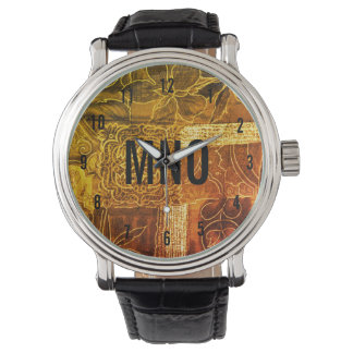 Montre Patchwork d'or monogramme personnalisé