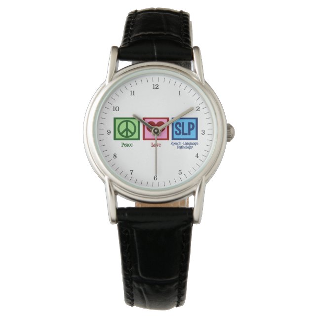 Montre Pathologie du langage vocal Paix Amour SLP (devant)