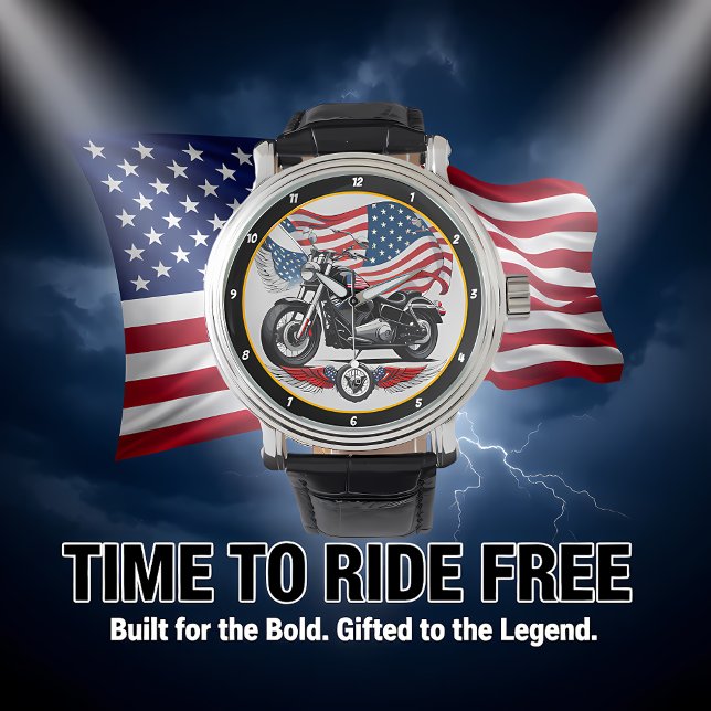 Montre Patriotic Ride, American Flag Watch. (Créateur téléchargé)