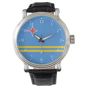 Montre patriotique au drapeau d'Aruba