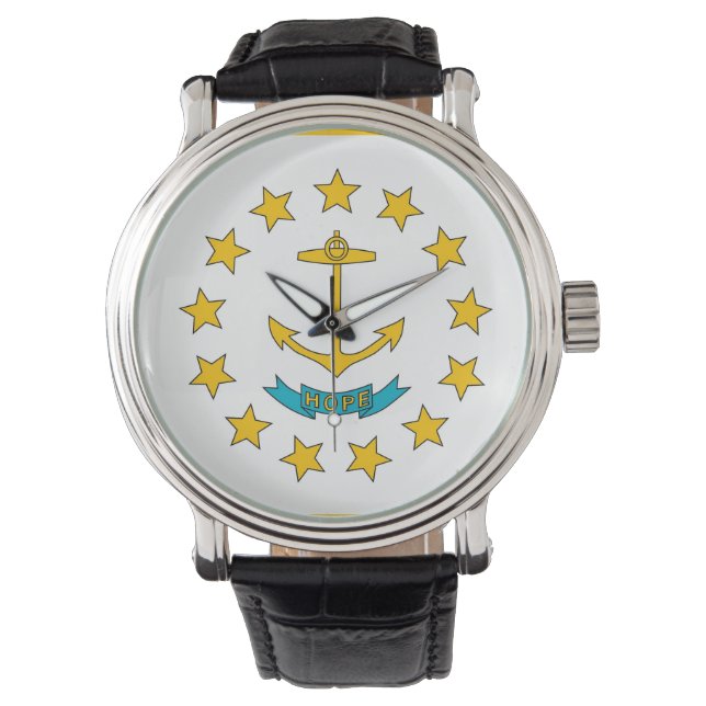 Montre patriotique avec Drapeau de l'île de Rhode (devant)