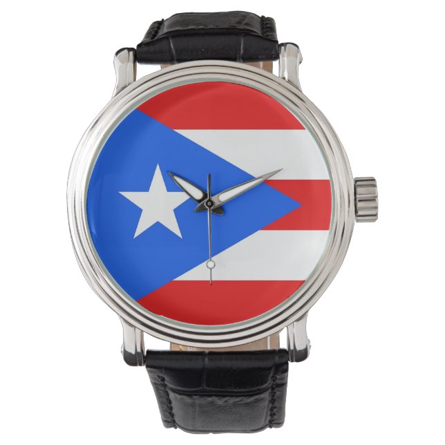 Montre patriotique avec Drapeau de Porto Rico (devant)