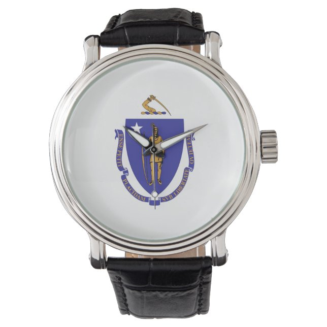 Montre patriotique avec Drapeau du Massachusetts (devant)