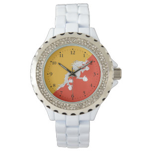 Montre patriotique du drapeau bhoutanais