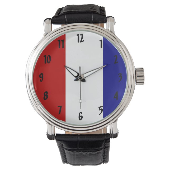 Montre Patriotique rouge blanc et bleu (devant)