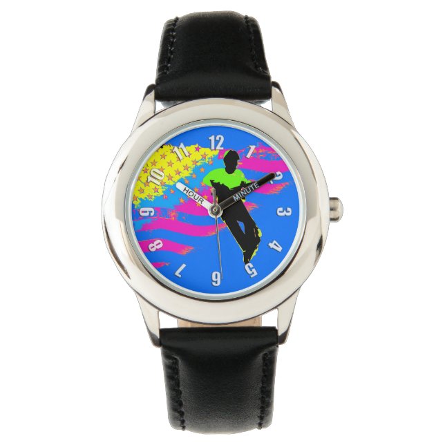 Montre Patriotique Scooter Rider et US Flag Artwork (devant)
