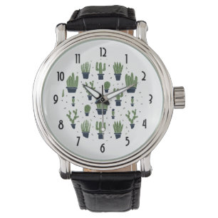 Montre Pattern Rustic Green Cactus