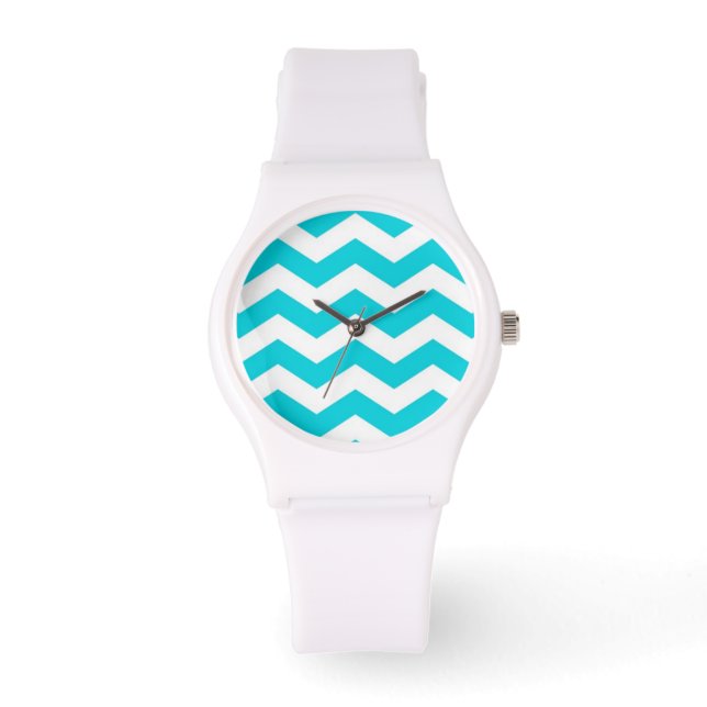 Montre Patters blancs et aqua (Recto)