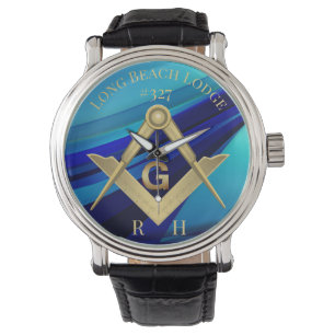 Montre Pavillon Masonic Monogram Bleu
