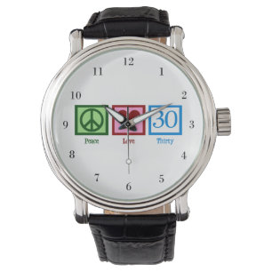 Montre Peace Love 30th Birthday Cute Party