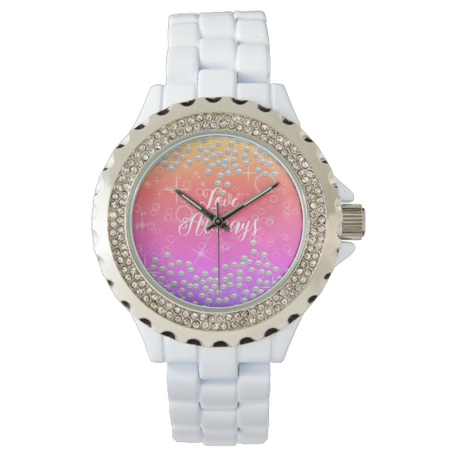 Montre Pearls romantiques Regarder l'arc en ciel (devant)