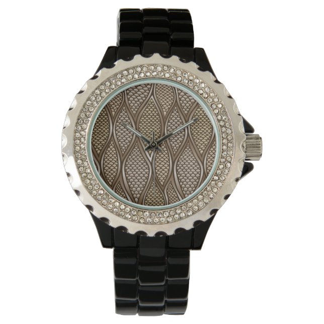 Montre Peau de serpent stylisée (devant)