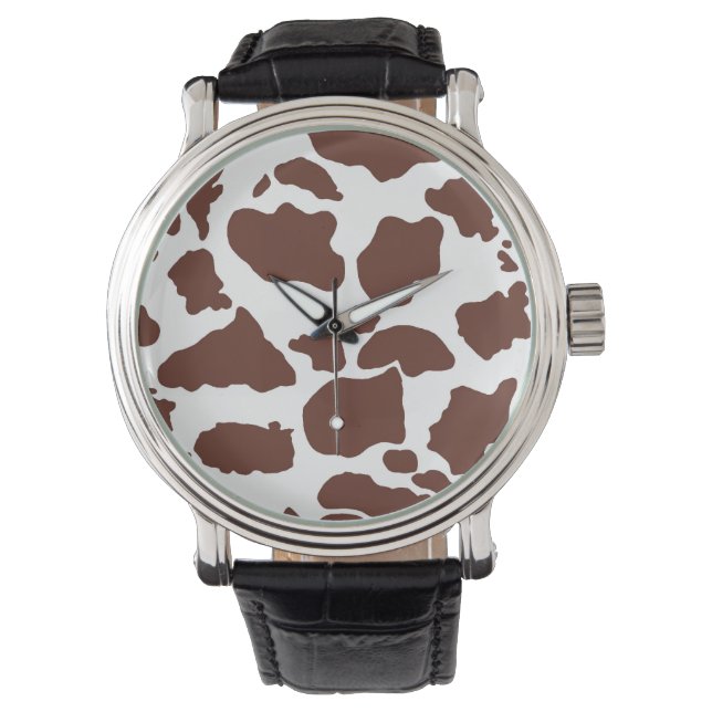 Montre peau de vache Brown | Regarder (devant)