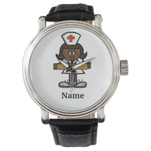 Montre Peau foncée ou personnaliser femelle noire de