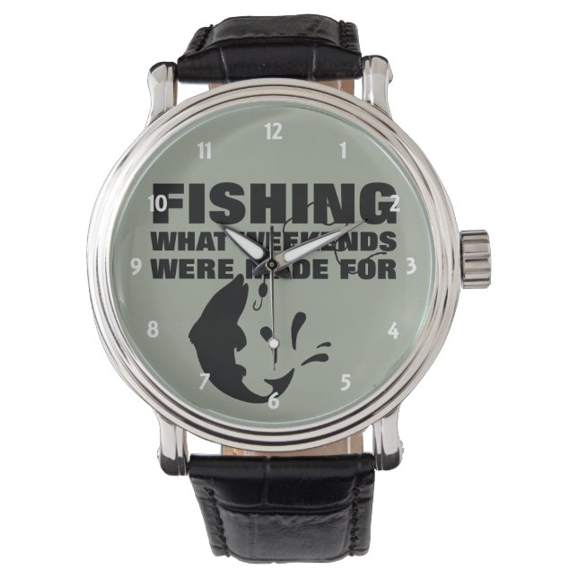 Montre Pêche à la ligne à thème drôle Slogan (devant)