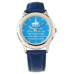 Montre Pêche et bière - Sarcastique Zen Phrase