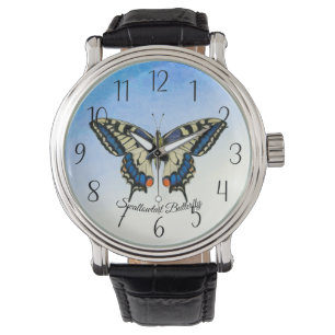 Montre Peinture à l'aquarelle de papillon Swallowtail