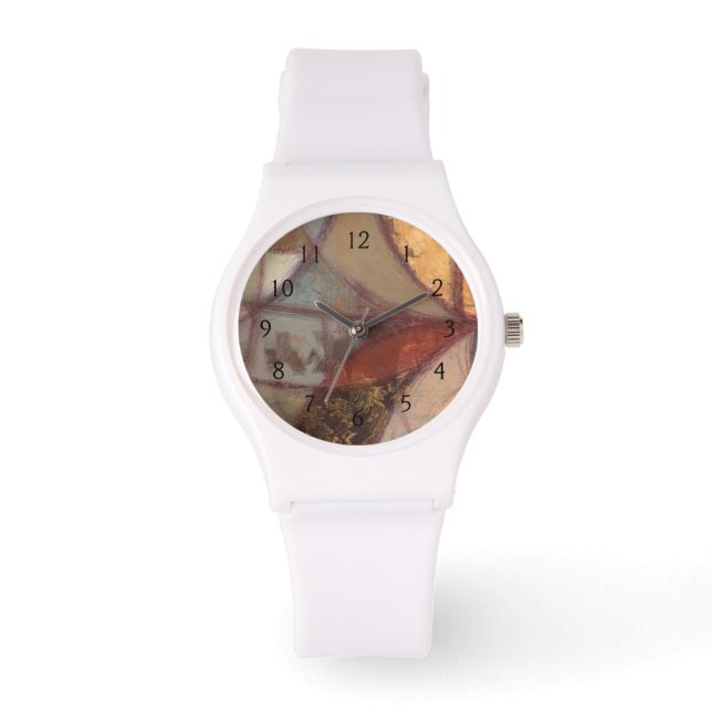 Montre Peinture Abstraite de feuilles florales par Norman (Recto)