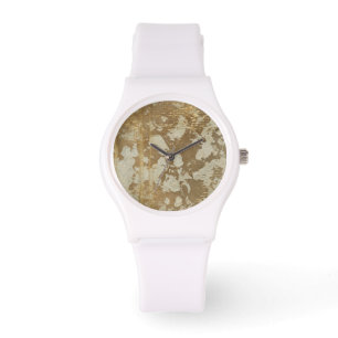 Montre Peinture abstraite d'or avec les taches argentées