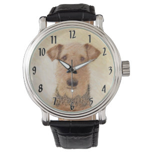 Montre Peinture Airedale Terrier - Art Original Mignon
