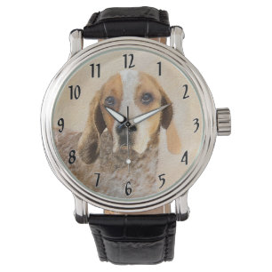 Montre Peinture américaine anglaise sur pilon - Chien Art
