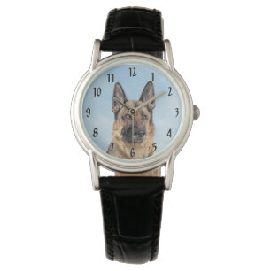 Montre Peinture berger allemande - jolie art original chi