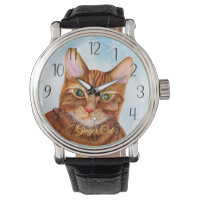 Peinture d'aquarelle de gingembre Tom Chat