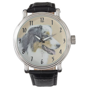 Montre Peinture de berger australien - Art original de ch