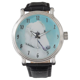 Montre Peinture de Borzoi (Blanc) - Joli Chien d'origine