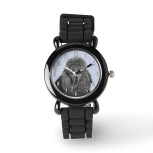 Montre Peinture de caniche Miniature Jouet noir Art origi