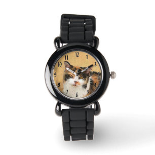 Montre Peinture de chat Calico - Cute Original Cat Art