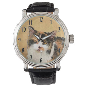 Montre Peinture de chat Calico - Cute Original Cat Art