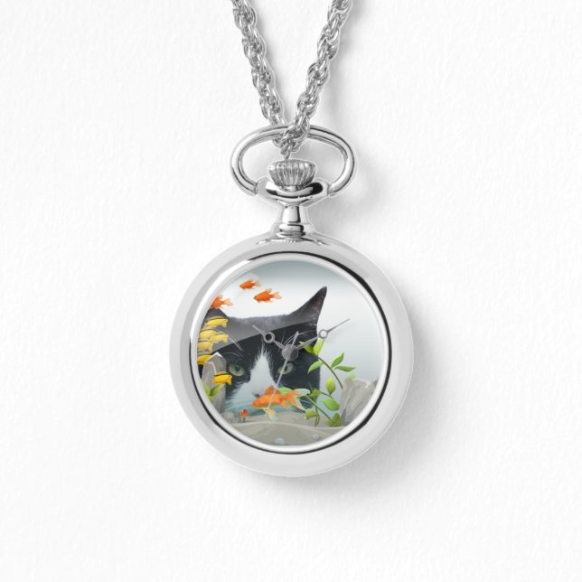 Montre Peinture de chat dans un réservoir de poisson (Recto)
