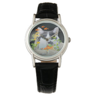 Montre Peinture de chat personnalisée dans un réservoir d