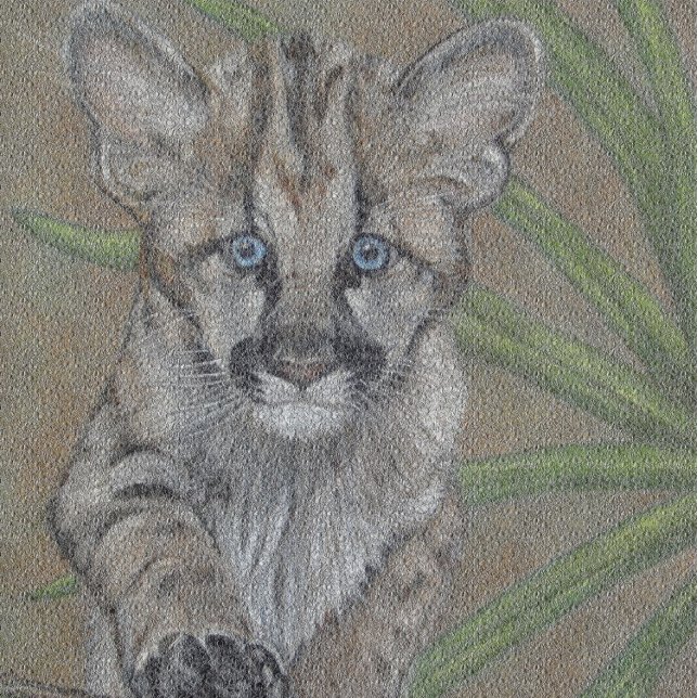 Montre peinture de la faune du grand chat cougar kitten (Créateur téléchargé)