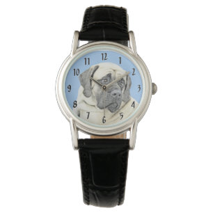 Montre Peinture de Mastiff Anglais (Fauve) - Art Canin Or