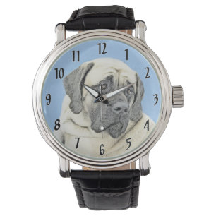 Montre Peinture de Mastiff Anglais (Fauve) - Art Original